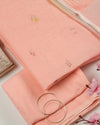 Peach Linen Suit with Resham Butti and Digital Printed Dupatta