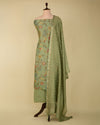 Pista Green Chanderi Kalamkari Printed Suit with Zari Dupatta