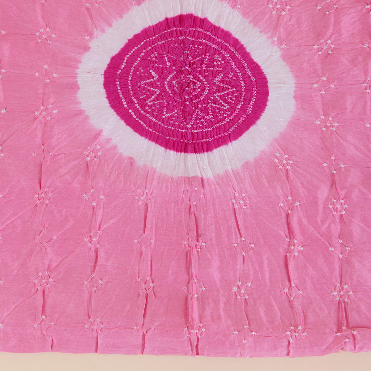Pink Chanderi Bandhej Kurta Set with Dupatta