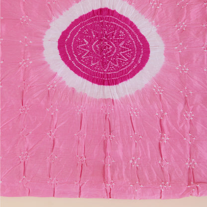 Pink Chanderi Bandhej Kurta Set with Dupatta