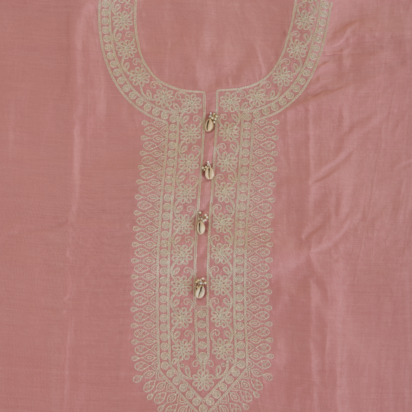 Pink Chanderi Dori & Resham Embroidered Suit Set