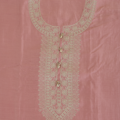 Pink Chanderi Dori & Resham Embroidered Suit Set