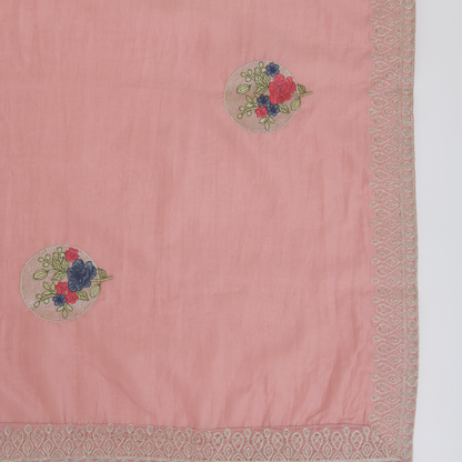 Pink Chanderi Dori & Resham Embroidered Suit Set