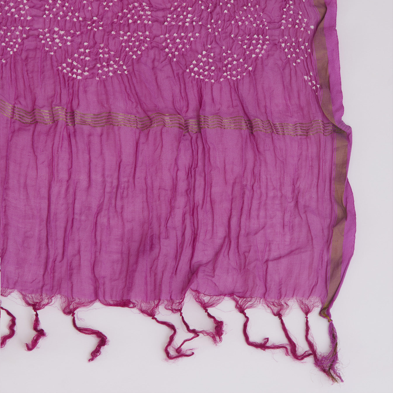 Purple Chanderi Tissue Suit with Bandhej Dupatta