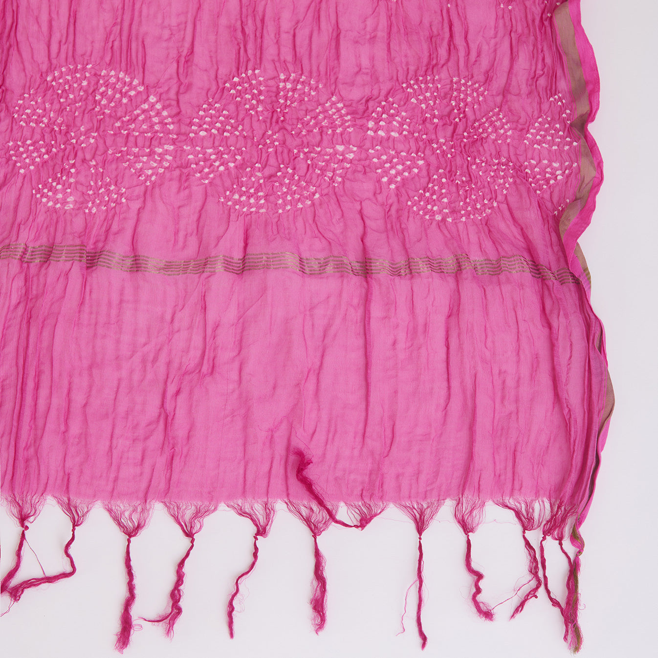 Pink Chanderi Tissue Suit with Bandhej Dupatta
