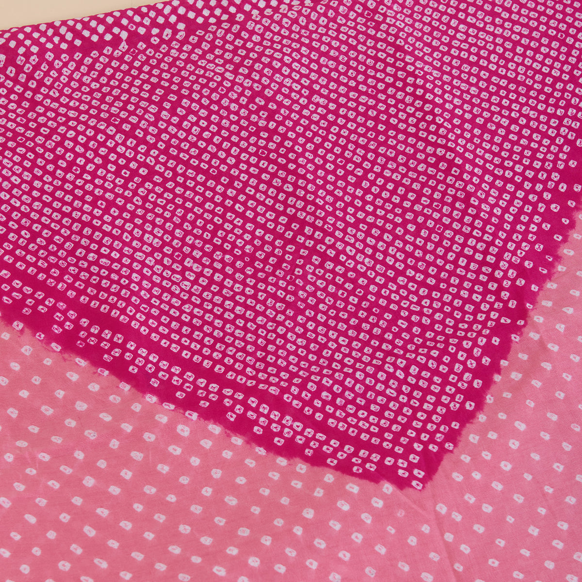 Pink Peach Chanderi Bandhej Kurta with Woven Pallu Dupatta