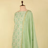 Sea Green Chanderi Resham Embroidered Suit with Dupatta