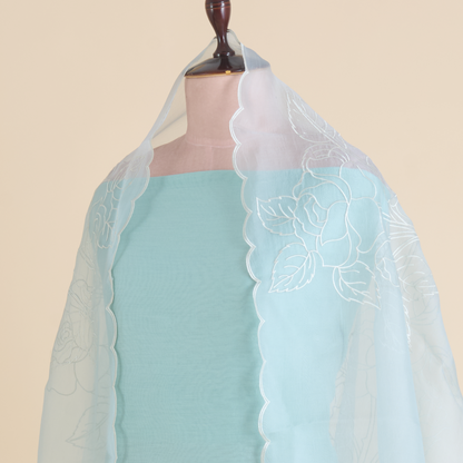 Sea Green Chanderi Silk Resham Motif Kurta Set