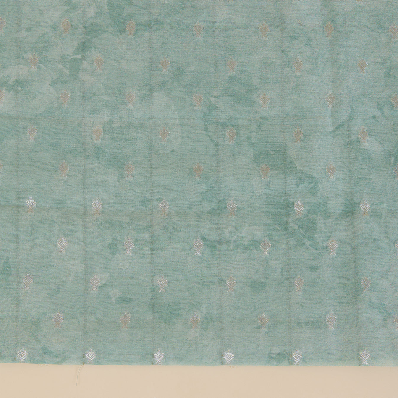 Sea Green Chanderi Woven Kantha Embroidered Kurta with Dupatta