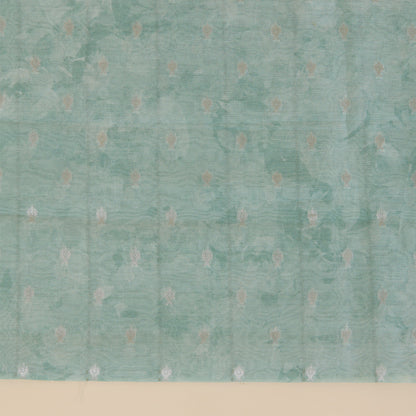 Sea Green Chanderi Woven Kantha Embroidered Kurta with Dupatta