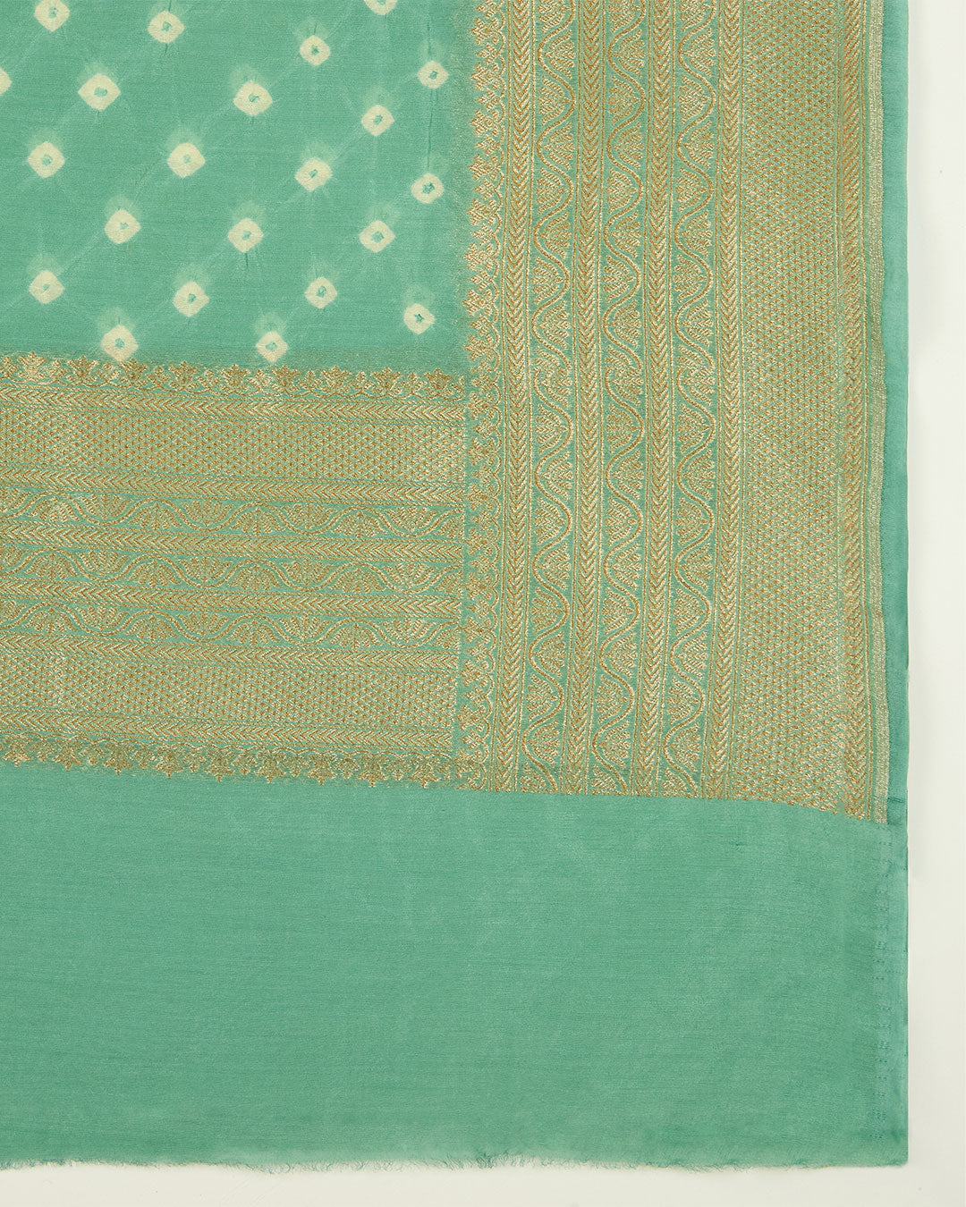 Sea Green Chanderi Woven Suit with Bandhej Dupatta