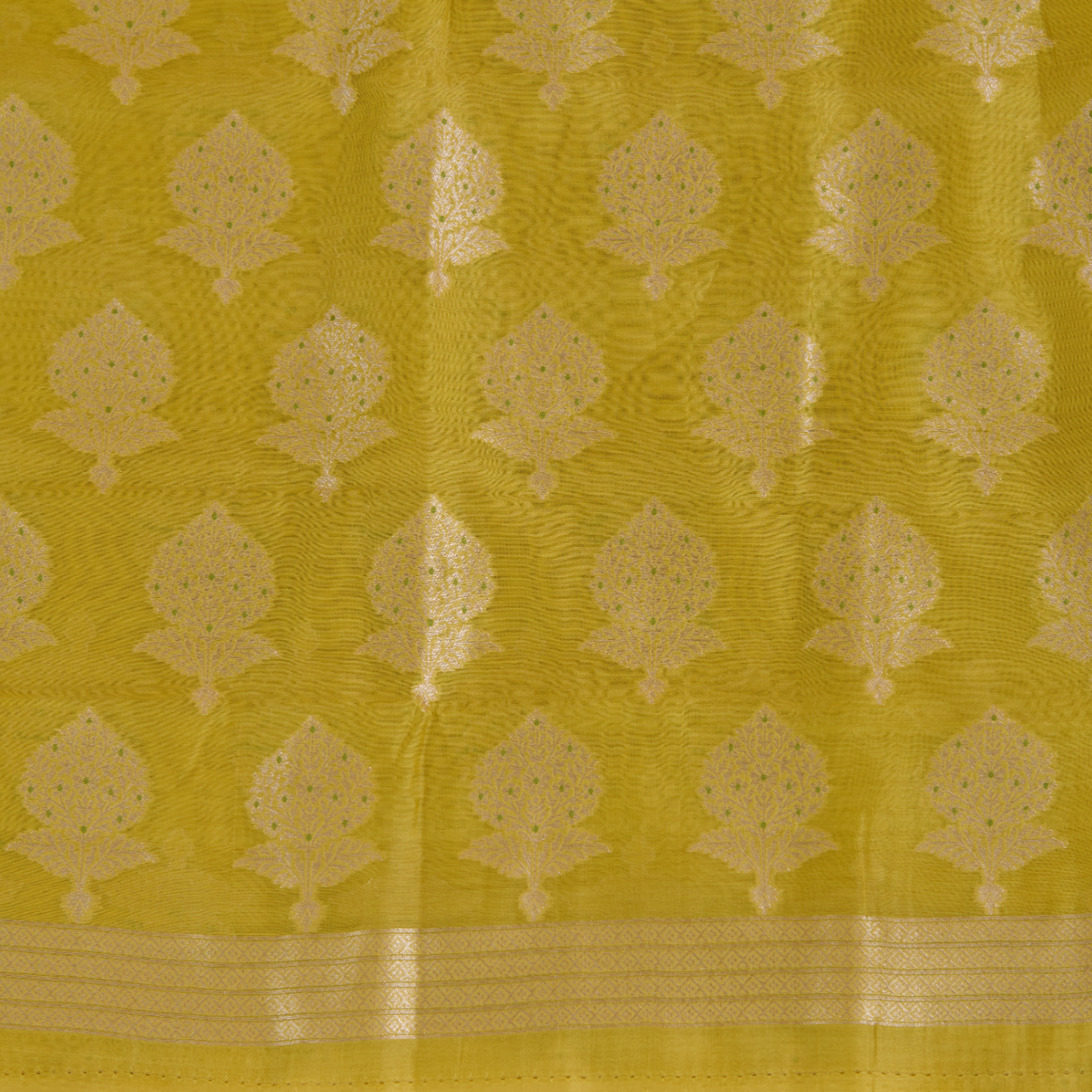 Yellow Chanderi Zari Woven Suit with Matching Dupatta