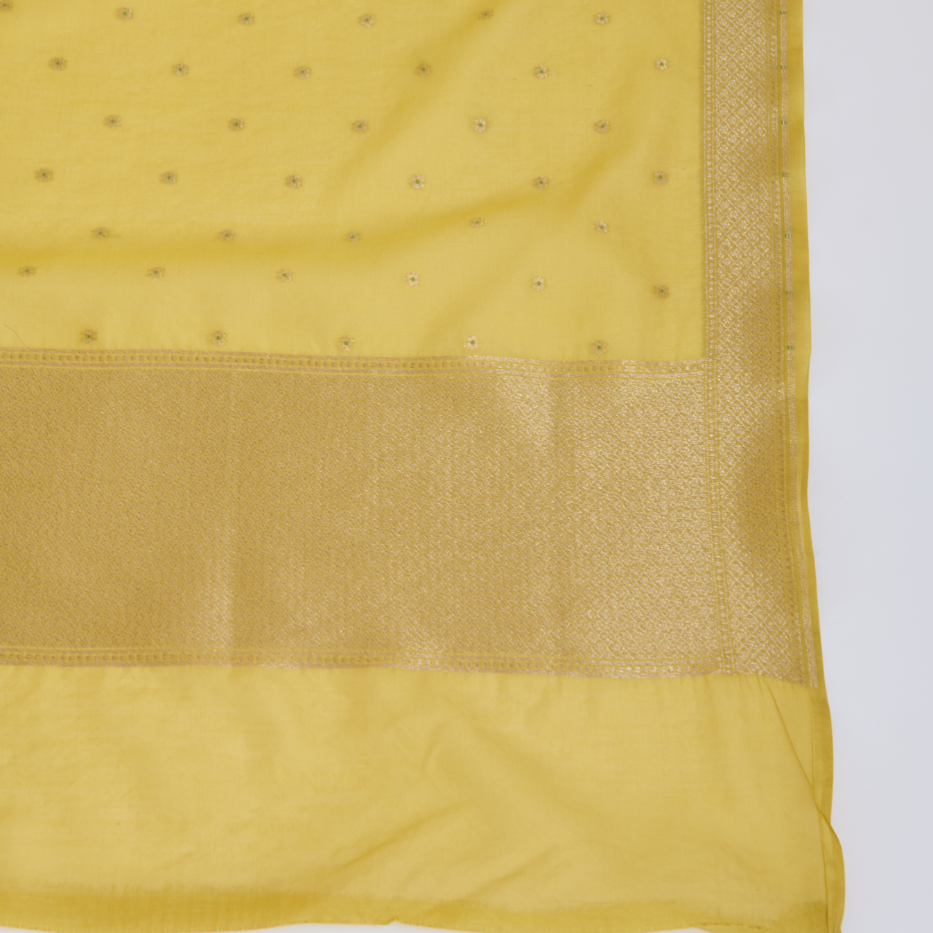 Yellow Chanderi Zari Woven Suit with Matching Dupatta