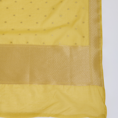Yellow Chanderi Zari Woven Suit with Matching Dupatta