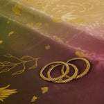 4D Double Georgette Jacquard with Gold Lurex Buti Fabric
