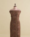 Brown Dupion Silk with Jaal Buta Print & Sequin Kasab Work