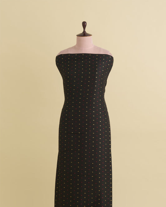 Black Dola Silk Self Woven Resham Minakari Barfi Buti