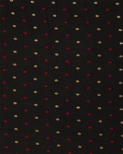 Black Dola Silk Self Woven Resham Minakari Barfi Buti