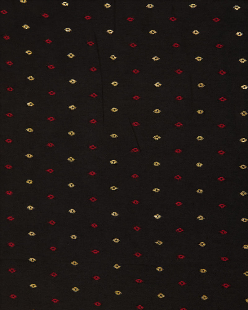 Black Dola Silk Self Woven Resham Minakari Barfi Buti Dupatta