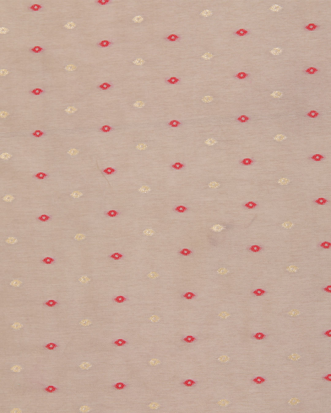 Dusty Beige Dola Silk Self Woven Resham Minakari Barfi Buti Fabric