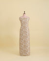Ivory Dupion Jacquard Figure Printed Zari Woven
