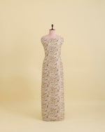 Ivory Dupion Jacquard Figure Printed Zari Woven