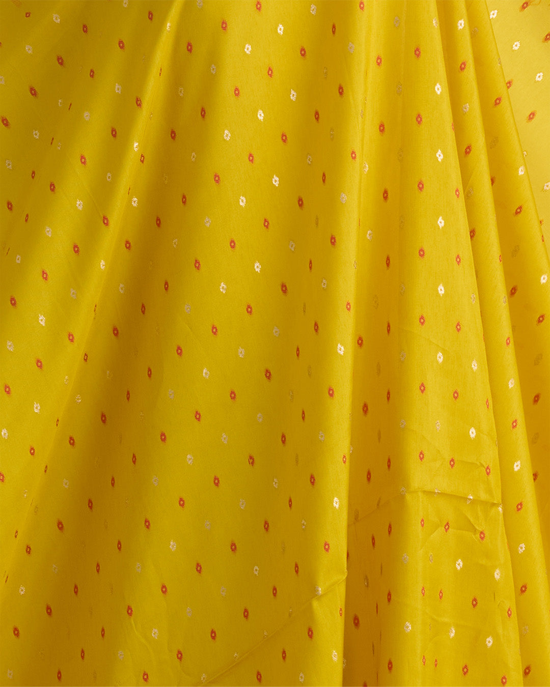 Yellow Dola Silk Self Woven Resham Minakari Barfi Buti Dupatta