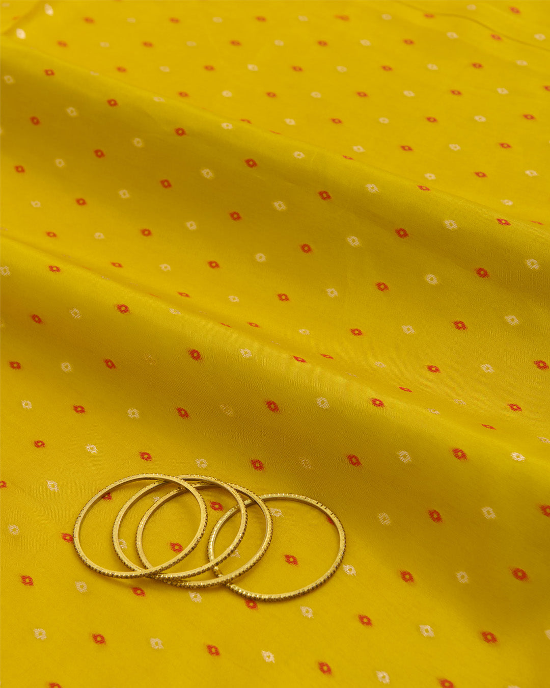 Yellow Dola Silk Self Woven Resham Minakari Barfi Buti Dupatta