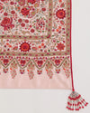 Light Peach Dupion Pure Kashmiri Hand Work Dupatta
