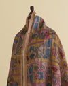 Mustard Desi Tussar Hand Figure Printed Dupatta
