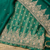 Bottle Green Chiniya Silk Embroidered Kurta Set with Dupatta