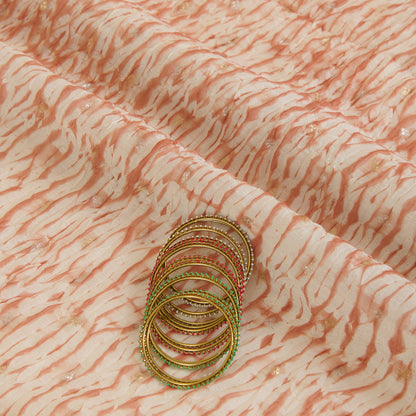 Brick Fine Chanderi Shibori Buti Fabric