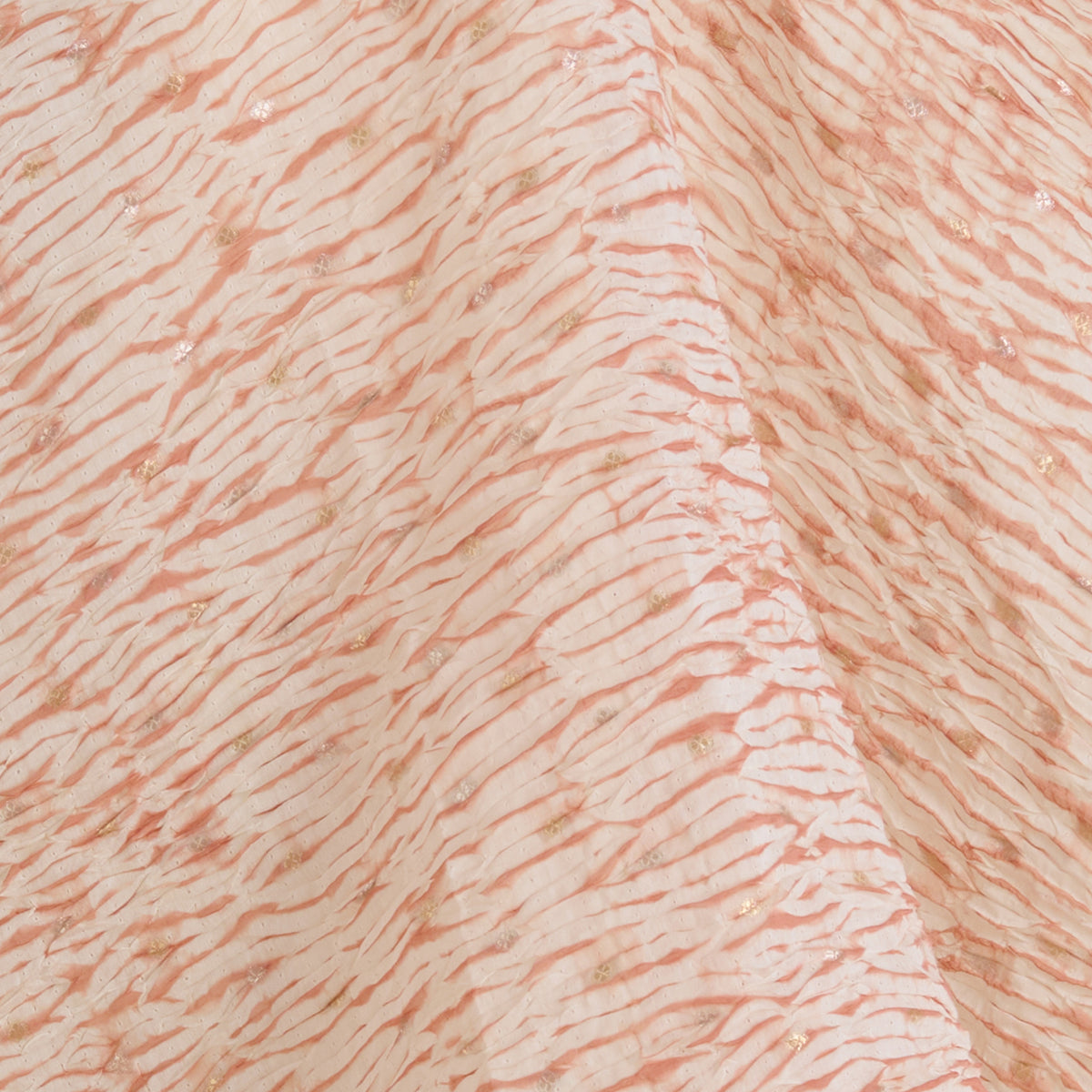 Brick Fine Chanderi Shibori Buti Fabric