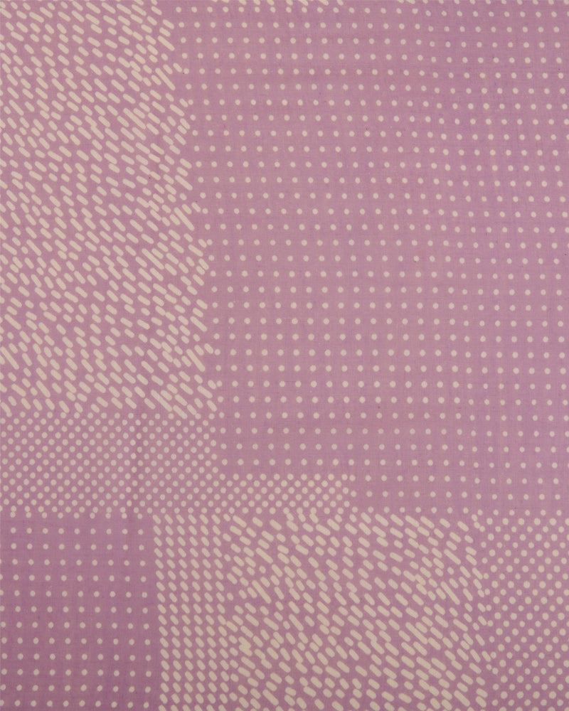 Creme & Lilac Fine Chanderi Rai Buti Printed Fabric