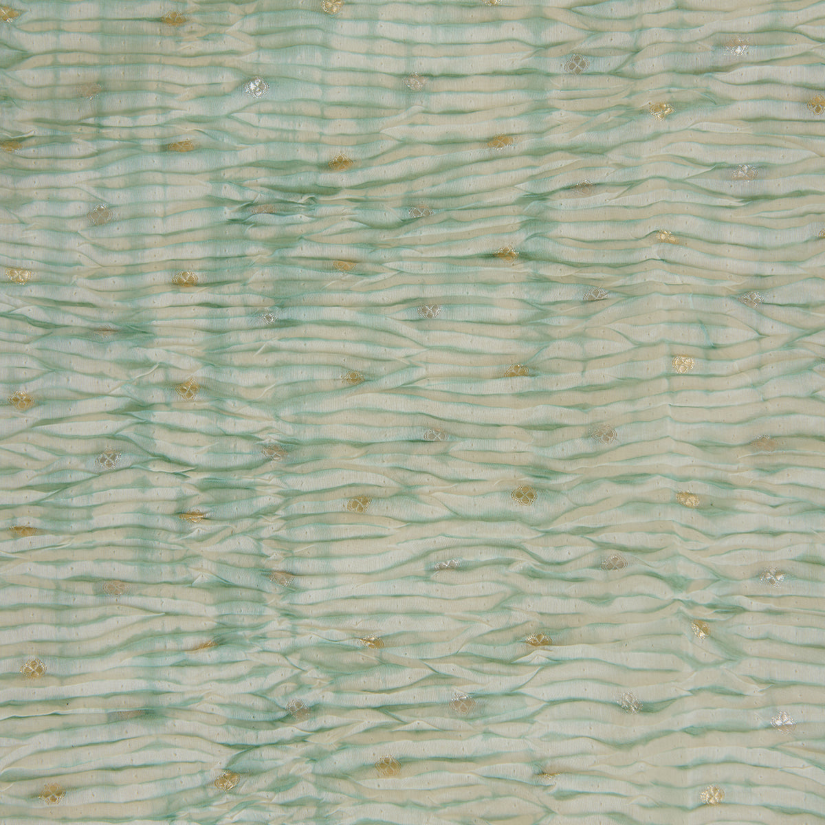 Dusty Green Chanderi Shibori Buti Fabric