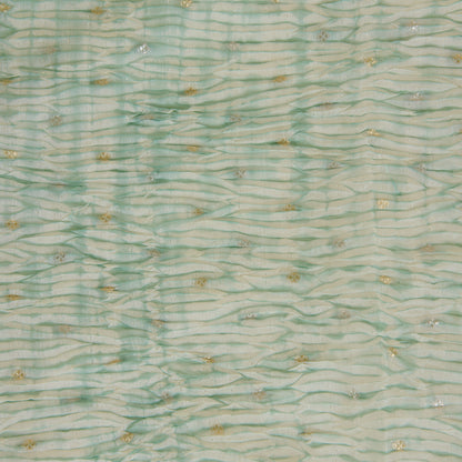 Dusty Green Chanderi Shibori Buti Fabric