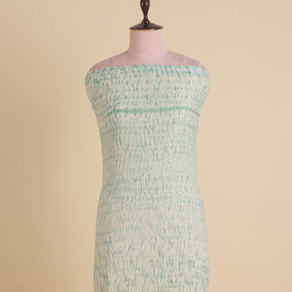 Dusty Green Chanderi Shibori Buti Fabric