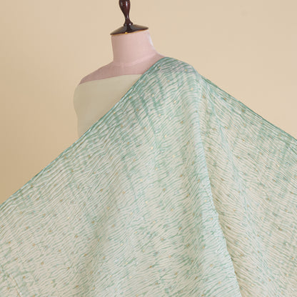 Dusty Green Chanderi Shibori Buti Fabric