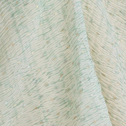 Dusty Green Chanderi Shibori Buti Fabric
