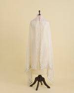 Kora Fine Chanderi Dupatta with Gold Zari & Resham Embroidery