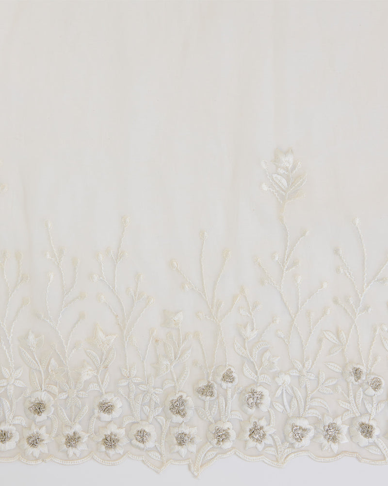 Kora Fine Chanderi Dupatta with Gold Zari & Resham Embroidery