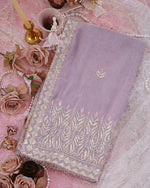 Fine Chanderi Lechi Gota Emb Buta Border Dupatta
