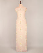 Lilac Fine Chanderi Applique Work Buta Fabric