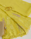 Lemon Fine Chanderi Tissue Applique Work with Gota Patti Dupatta