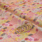 Multi Yellow Fine Chanderi Abstract Printed Fabric