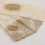 Natural Fine Chanderi Kasab Gota Embroidery Buti Pallu Dupatta Fabric