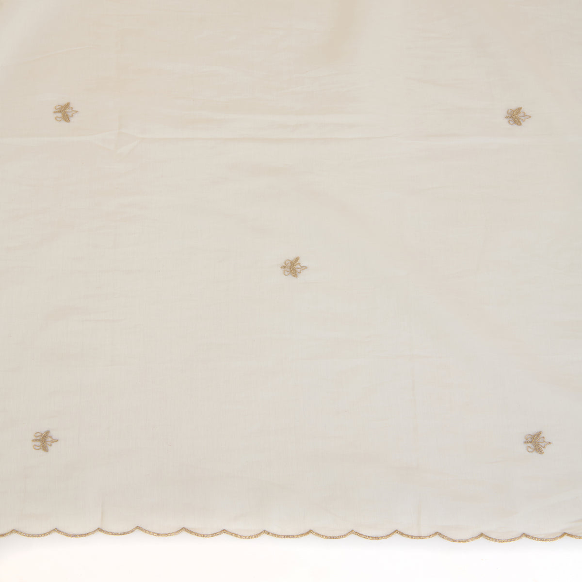 Natural Fine Chanderi Kasab Gota Embroidery Buti Pallu Dupatta Fabric