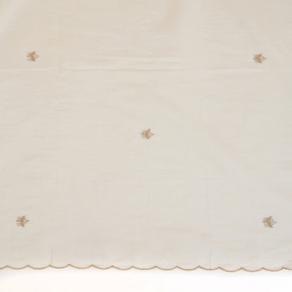 Natural Fine Chanderi Kasab Gota Embroidery Buti Pallu Dupatta Fabric