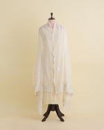 Natural Fine Chanderi Fabric with Resham Motifs and Tissue Appliqué Dupatta