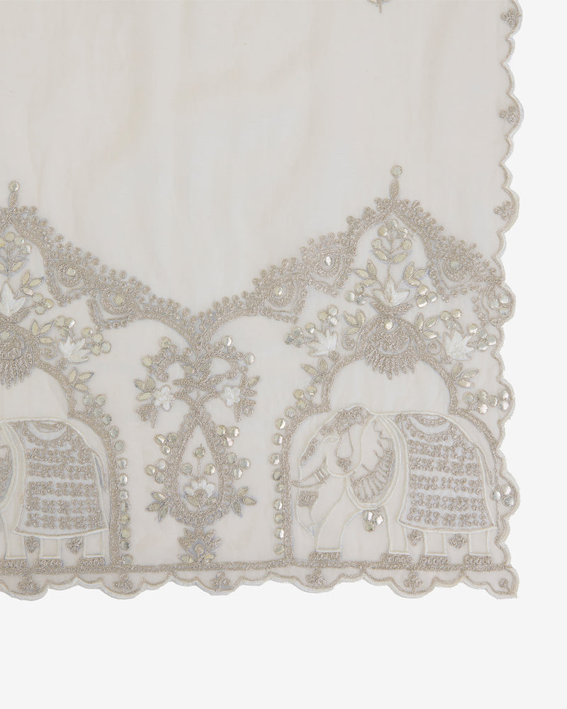 Natural Fine Chanderi Dupatta with Applique & Gold Gota Patti